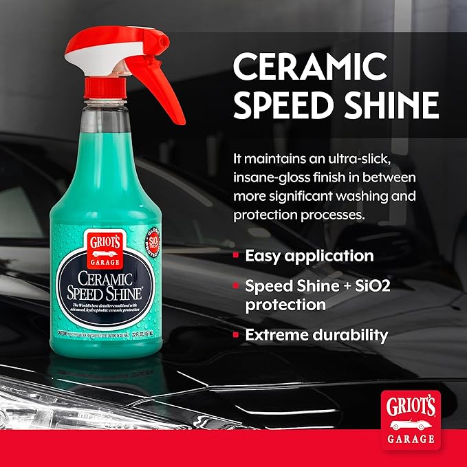 Griot's Garage Ceramic Speed Shine Detail Spray for Car Detailing, Provides a High-Gloss Finish and Extends Life of Coatings, 10945, 22 oz