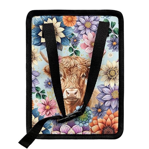 Highland Cow Car Trash Can Dahlia Dustbin Organizer Storage Bag for Most Car Van SUV Truck Sedan Auto Interior Accessory Decor Easy to Clean