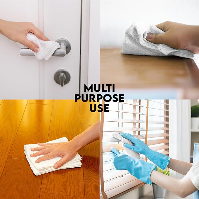 100% Cotton Terry Towels Cleaning Cloths Pack of 250(12x12 Inches) White Cotton Terry Cloth Bar Rags White Bar Towels, Multipurpose High Absorbent Terry Towels for Cleaning Auto Detailing or Painters