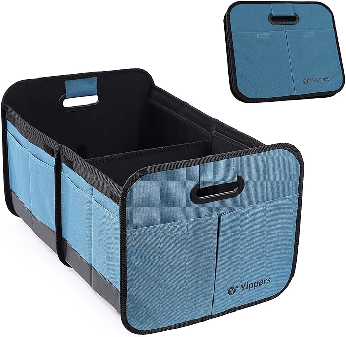 Long Pond Car Trunk Organizer, Storage for SUVs or Sedans, Foldable Cargo Containers with 9 Pockets and Reinforced Handles, with Non-Slip Bottom, Collapsible Storage for SUVs, Sedans, or Any Cars