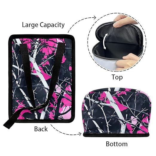 Pink Camo Car Trash Bin for Back Seat Collapsible Hunting Forest Trash Bag Automotive Garbage Can Auto Accessories Interior Car Organizer