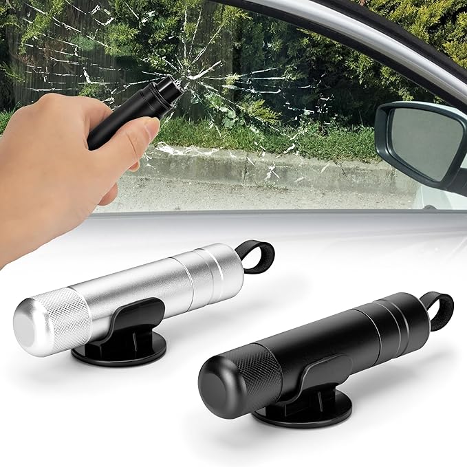 Car Window Breaker Seatbelt Cutter, 2 In1 Safety Hammer Car Glass Breaker Tool, Emergency Window Breaker for Car Under Water