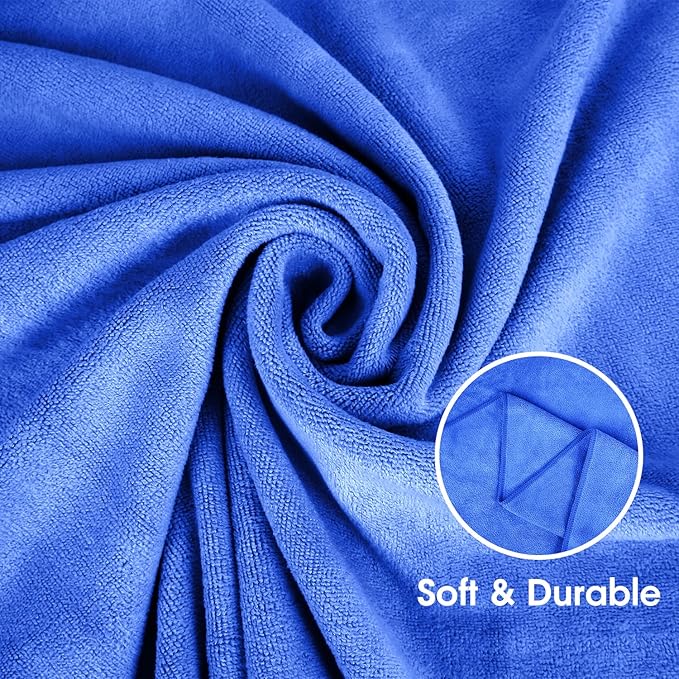 JML Large Bath Towels 30 x 60 Inches, Microfiber Body Towel Set for Adult, 2 Pack - Soft Absorbent, Quick Dry, Perfect for Bathroom,Hotel,Gym, Yoga, Swimming, SPA, Fitness, Sport, Dark Blue