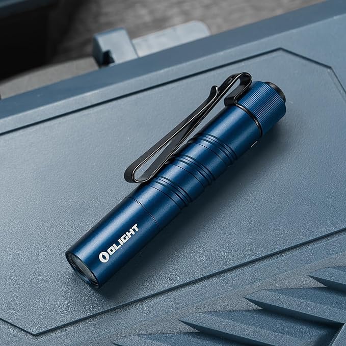 OLIGHT I3T 2 EOS Pocket EDC Flashlight, 200 Lumens Compact Bright Handheld Tactical Flash Lights, Dual-Output Tail Switch with AAA Battery and Two-Way Pocket Clip for Camping,Hiking (Midnight Blue)