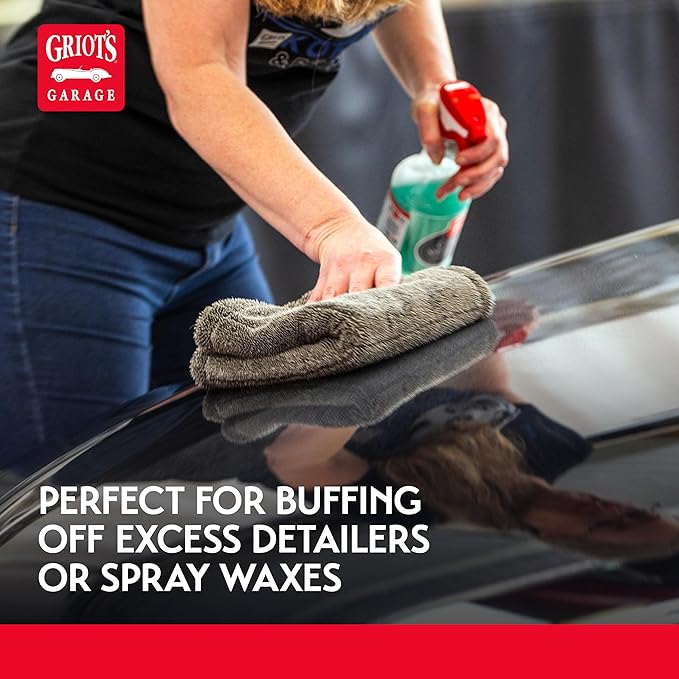 Griot's Garage PFM Ultrafast Edgeless Towels for Car Cleaning and Detailing, Hyper-Absorbent, Scratch-Free, Compact, 16” x 16”, Set of 2, 55539