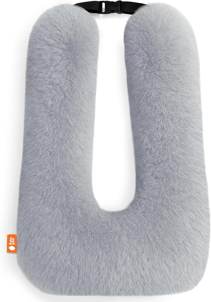 Baby Uma Car Pillow for Kids - Soft 'n Cozy U-Shaped Kids Travel Pillow, Machine Washable Cover & PP Cotton Filling, Car Seat Head Support Toddler, Neck Pillows for Travel (Gray)