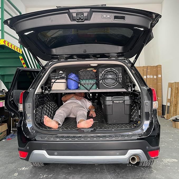 HIGH FLYING for Subaru Forester 2019-2024 Car Accessories Modular Storage Molle Panels System Trunk Shelf Luggage Storage Carrier Trunk Organizer Aluminum Alloy (Trunk Shelf)