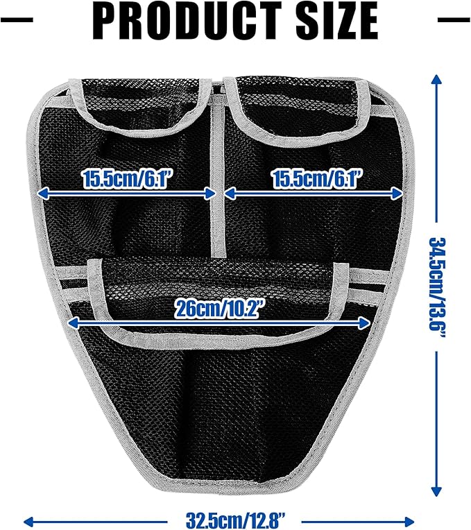 Front Trunk Organizer with Mesh Pocket for Spyder, Frunk Tool Bag Side Wall Storage Accessories for Can-Am Spyder F3 F3-S F3-T F3-L 2015-2025, White Piping