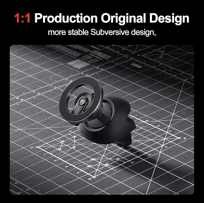 YONZEE Magnetic Phone Mount for Tesla Model Y Juniper 2024-2026 & Model 3 Highland, Dashboard Hidden Design, 360° Rotatable Car Holder, Stable Anti-Shake Mount, Does Not Block View, Easy to Install