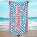 JML Personalized Beach Towel with Name, Custom Flower Beach Towel, Customized Microfiber Pool Towel, Quick Dry & Absorbent Swim Towel for Adult,Mother's Day, Birthday, Summer Holiday,Vacation