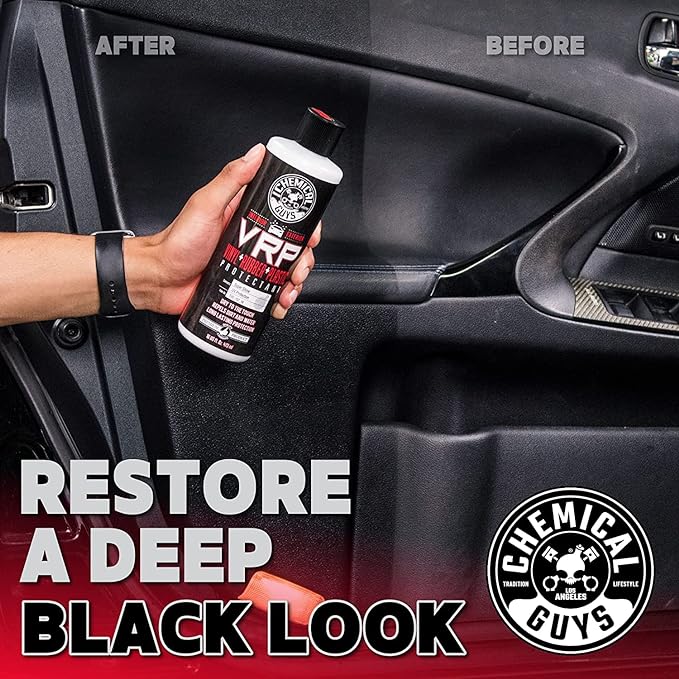 Chemical Guys VRP Protectant & WonderWave Applicators Kit - 16 oz Vinyl, Rubber, and Plastic Dressing with Foam Applicators - Restores Your Car's Interior & Exterior Surfaces