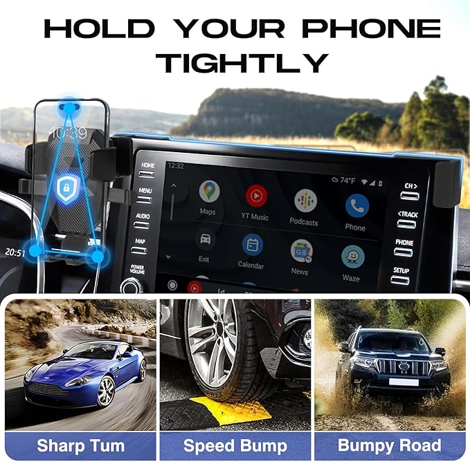 Car Phone Holder for Honda Civic 2022-2025/Acura Integra 2023-2025 Accessories,Adjustable GPS Civic Cell Phone Mount,Hands Free Ultra Stable Phone Stand for All Phones【Only for 9" Screen】