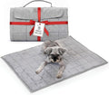 KindTail Nomad Nap Mat - Travel Dog Bed - Machine Washable, Water-Resistant Dog Mat for Pets up to 50 lbs - Lightweight, Portable Pet Bed with Carry Handle - Folds to 14 x 9 x 5 (1.5 lbs, Light Grey)