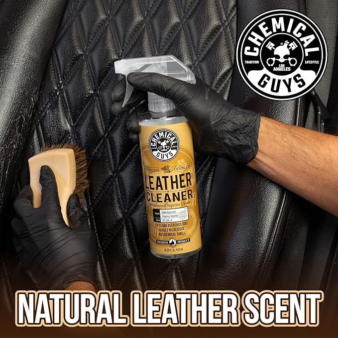 Chemical Guys Leather Cleaner and Conditioner Kit - 2 Bottles (4 oz Each), Car Cleaner and Conditioner, Safely Cleans & Conditions Leather Car Interiors, Furniture, Shoes, Boots, Bags, Apparel & More