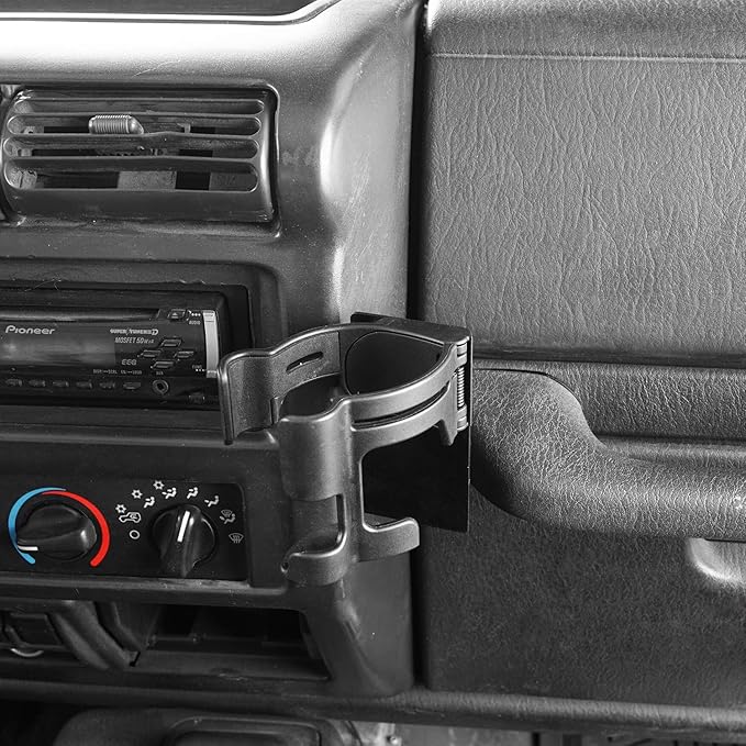 Hooke Road Multi-Function Drink Cup Holder Phone Mount Bracket for 1997-2006 Jeep Wrangler TJ