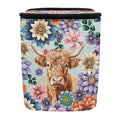 Highland Cow Car Trash Can Dahlia Dustbin Organizer Storage Bag for Most Car Van SUV Truck Sedan Auto Interior Accessory Decor Easy to Clean