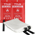 TYLIN Emergency Fire Blanket for Home & Kitchen 40” x 40” - 2 Pack, High Heat Resistant Fire Suppression Blankets for Home Safety, Kitchen, and Camping Fiberglass Welding (2)