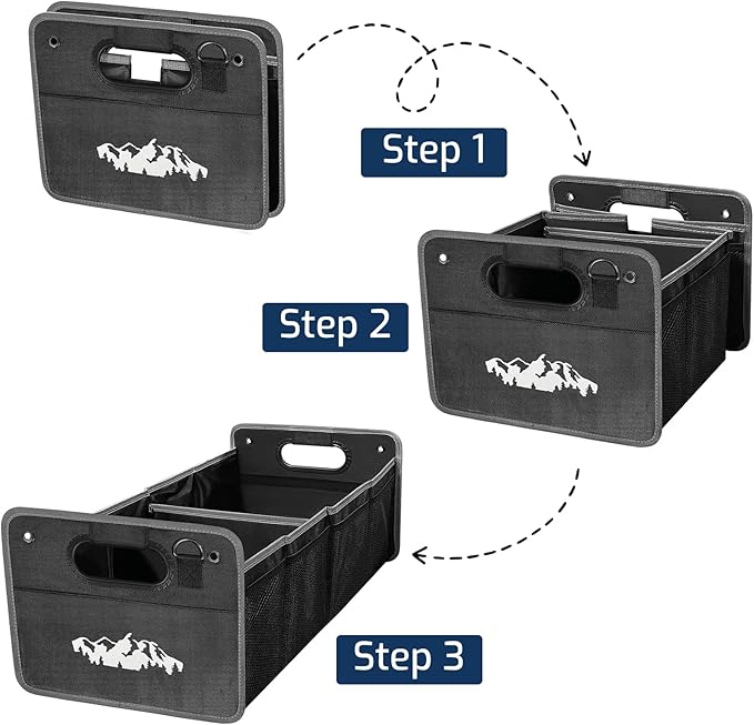 Car Trunk Organizer for Subaru Outback Crosstrek Forester Ascent Impreza WRX Legacy Accessories, Car Trunk SUV Accessories for Men & Women, 600D Oxford Polyester Trunk Storage Organizer Box (WHITE)