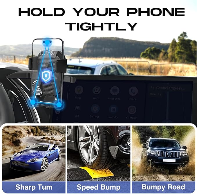 Car Phone Holder for Lexus RX 2023-2025 Accessories,Adjustable GPS RX Phone Mount for 14-inch Screen,Hands-Free Ultra Stable Phone Stand for All Phones