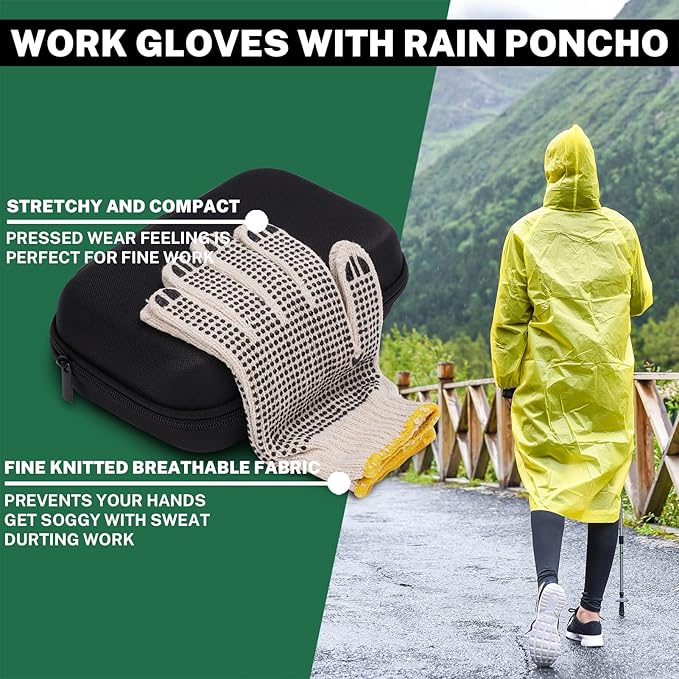 Car Emergency Kit with Battery Jumper Cables,Car Accessories for Men or Women,Emergency Car Kit,Roadside Automotive Safety Kit for Car,Vehicle,Truck or SUV,Gifts for Men or Him,Black