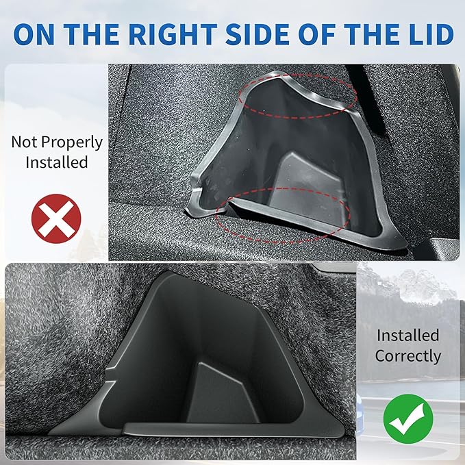 oEdRo 2022 2023 Tesla Model Y Trunk Storage Bins for 5-Seater, Rear Trunk Organizer Side Storage Boxs with Lids, ABS Waterproof Odorless Protector Packets Accessories