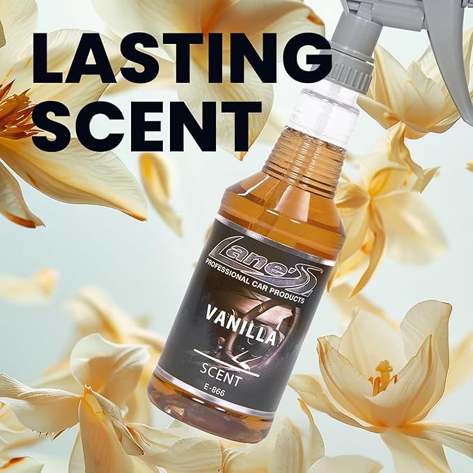 Lane's Premium Car Air Fresheners - Vanilla Scent Water Based - 16oz Eliminate Bad Odors of Pet & Food From Car Interior Leather, Carpet, Upholstery Great For Cars, Trucks, SUVs, RVs & More