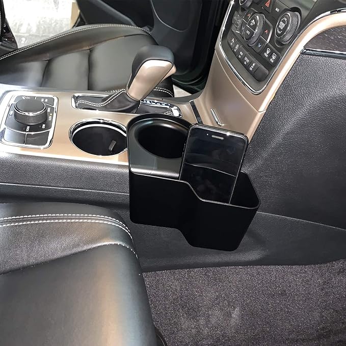 CheroCar Cup Holder Storage Box Gear Shift Insert Organizer Tray Pockets for Jeep Grand Cherokee 2011-2020, Interior Accessories, Black