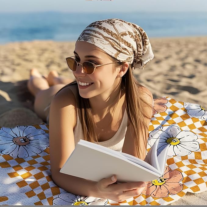 JML Personalized Beach Towel with Name, Custom Flower Beach Towel, Customized Microfiber Pool Towel, Quick Dry & Absorbent Swim Towel for Adult,Anniversary, Birthday, Summer Holiday,Vacation