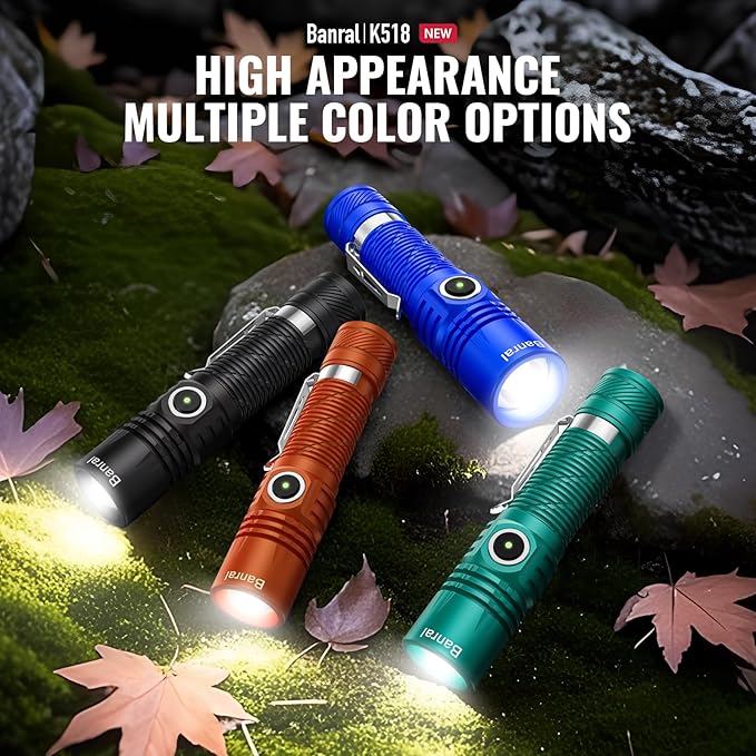 Rechargeable Tactical Flashlights, High Lumens Small Mini USB-C LED Flashlight, Compact EDC Flash Light, 4 Modes&Memory Function, Waterproof Pocket Lights for Home,Camping,Emergency (2, Orange)