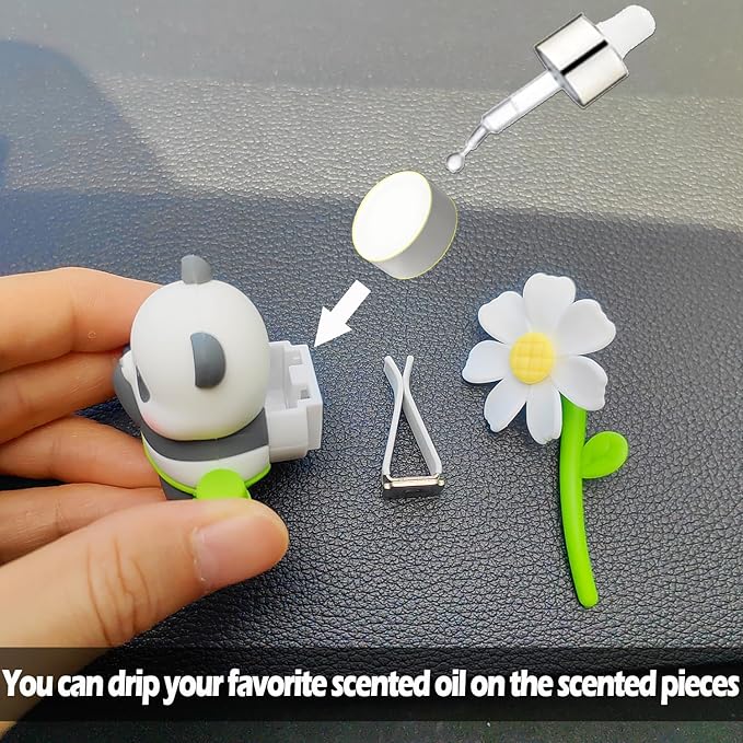 Cute Car Air Freshener for Women/Men, Pilot Car Vent Clips Creative Automotive Fragrance Air Diffuser, Outlet Flower Fan Automotive Decoration Interior Accessories