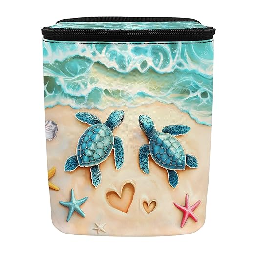 Sea Turtle Car Trash Can Organizers Garbage Bag Hanging Garbage Can Leakproof Car Trash Bin Multipurpose Bag Basket Seaside Style Automotive Accessories Decor Organizers Bag