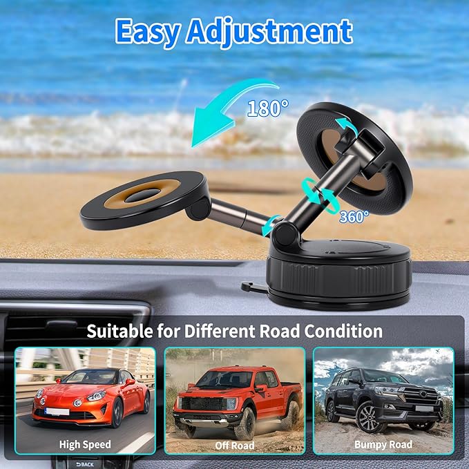 Magnetic Phone Holder for Car, Car Phone Mount 360 Degree Adjustable, Strong Magnetic Phone Holder for iPhone 17 Pro Max 16 15 14 13 12 Plus