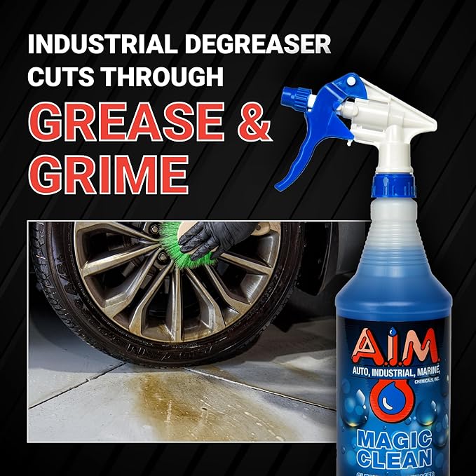 AIM Chemicals Magic Clean Multipurpose Cleaner - Industrial & Car Detailing - Cleans Cars, Trucks, SUVs, Boats, RVs - Effective Wheel & Tire Cleaner - Powerful Degreaser - Heavy Duty Use, 5 Gal