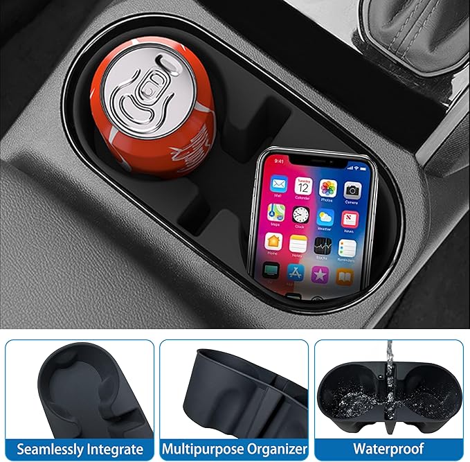 Cup Holder for 2023 2024 2025 2026 Chevrolet Colorado GMC Canyon Accessories Front Center Console Cup Holder Inset Silicone Drink Holder Organizer Protector Mats Pad Interior for Chevy Colorado