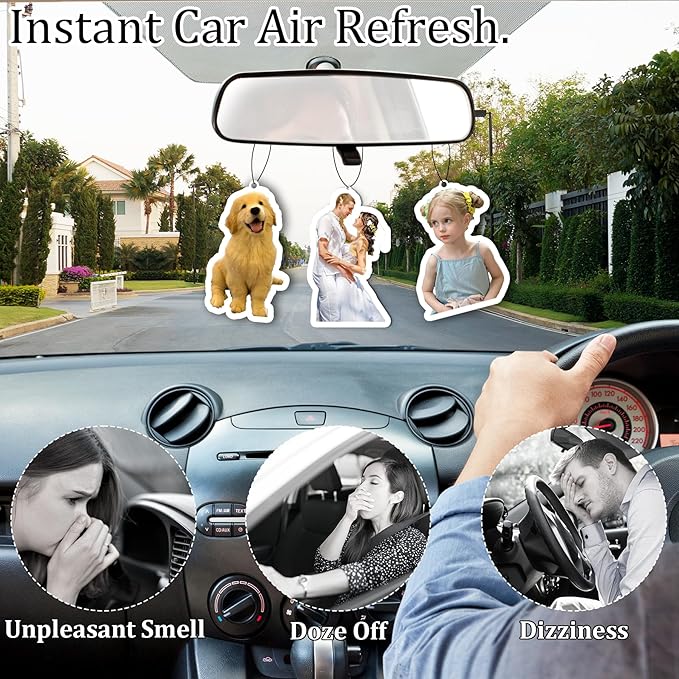 10-1000Pcs Custom LOGO Air Fresheners, Customized Bulk Car Air Freshener, Personalized Photo Company Text LOGO Air Fresheners Brand Wedding Gifts (Crop)