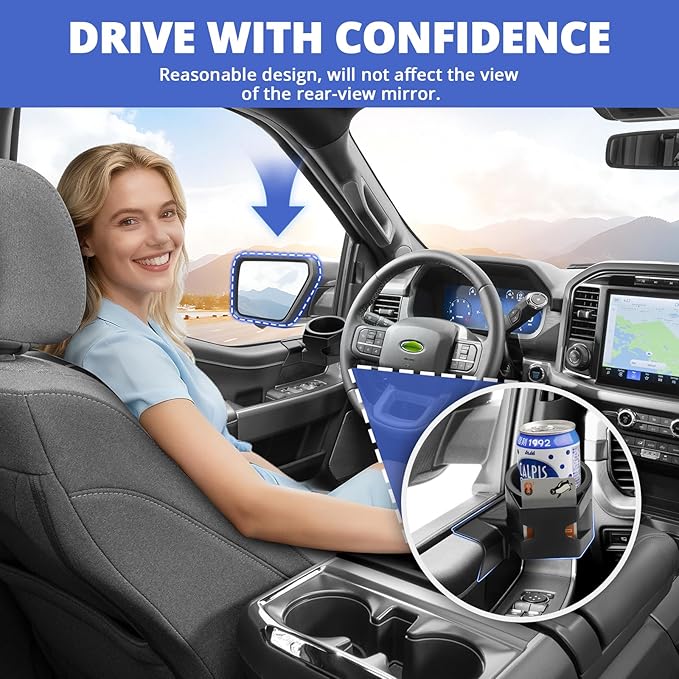 Autorder Car Door Cup Holder for 2021-2025 2026 Ford F-150 F150 Accessories Cup Holder Expander with Card Slot Anti-Shake&Noiseless Drink Holder Insert for Car Daily Driving