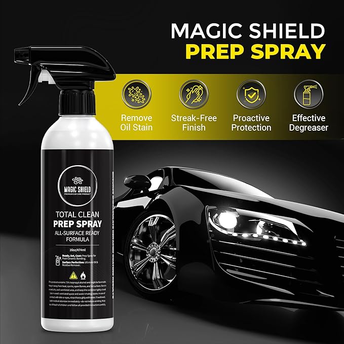Prep Spray – Must Wash After Use | Ideal for Ceramic Coating Prep | Wax & Grease Remover for Auto Detailing | Ultimate Surface Cleaner - 16oz