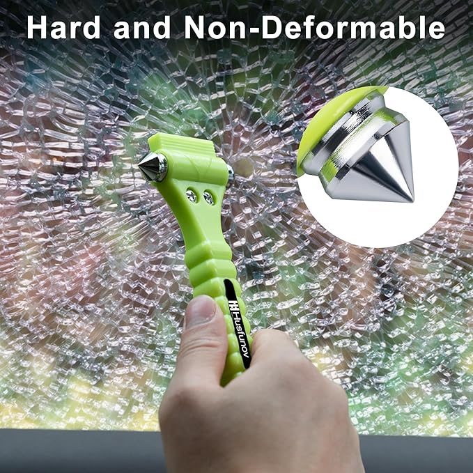 Car Safety Hammer Set of 2, Auto Car Escape Tool, Car Window Glass Hammer Breaker and Seat Belt Cutter Escape 2-in-1 Tool, for Family Rescue and Auto Traffic Accident Emergency Escape