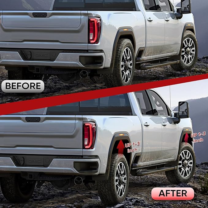 1-3 Inch Lift Leveling Kit - Lift Suspension Kit Compatible with 2001-2010 Silverado GMC Sierra 1500HD 2500 2500HD 3500 3500HD 2WD 4WD 8 Lug