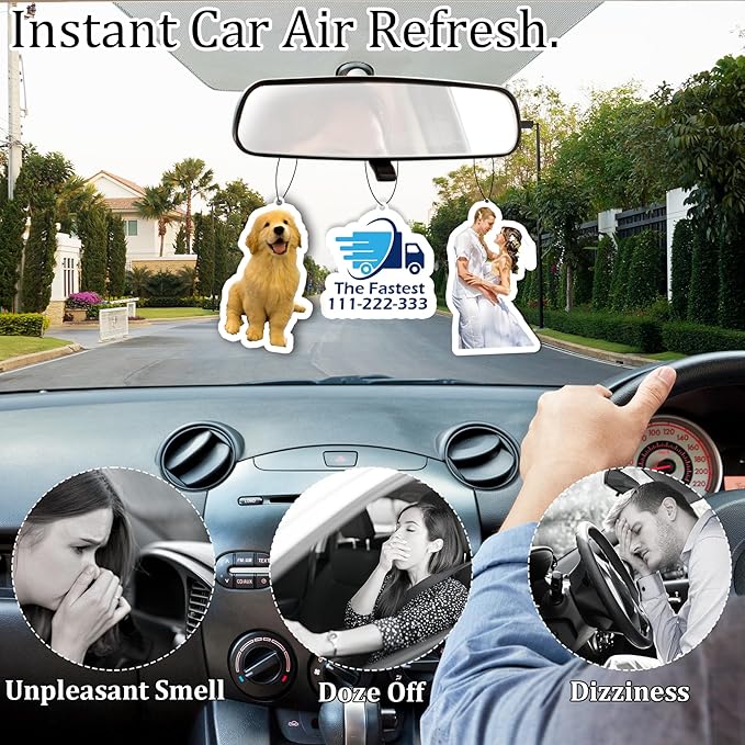 10-1000Pcs Custom LOGO Air Fresheners, Customized Bulk Car Air Freshener, Personalized Photo Company Text LOGO Air Fresheners Brand Wedding Gifts (Logo)