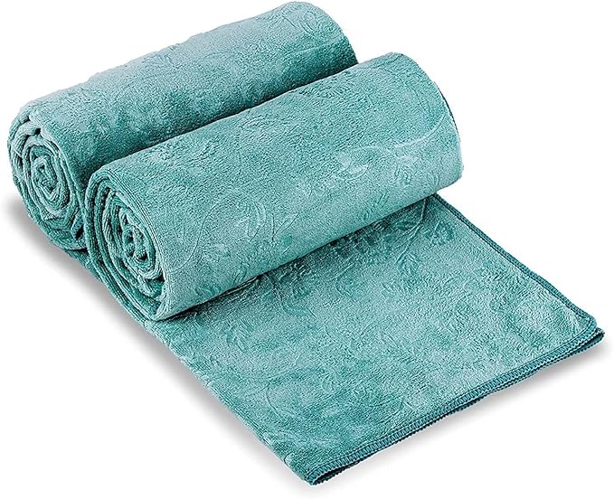 JML Extra Large Bath Sheets, 2 Pack, 35" x 70", Microfiber Absorbent & Quick Dry Bath Towels for Adult, Soft Bathroom Towels for Body, Sauna, Salon,Sport, Fitness, Yoga, Green