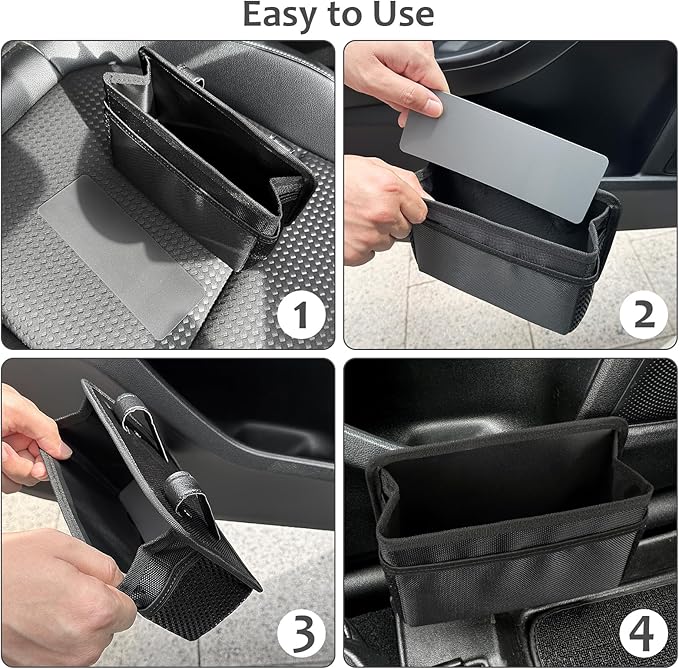 Accmor Collapsible Car Trash Can, Vehicle Garbage Organizer Holder Bin with One Roll Trash Bag, Waterproof Hanging Mini Auto Dustbin Accessories Storage Container for Vans, SUVs