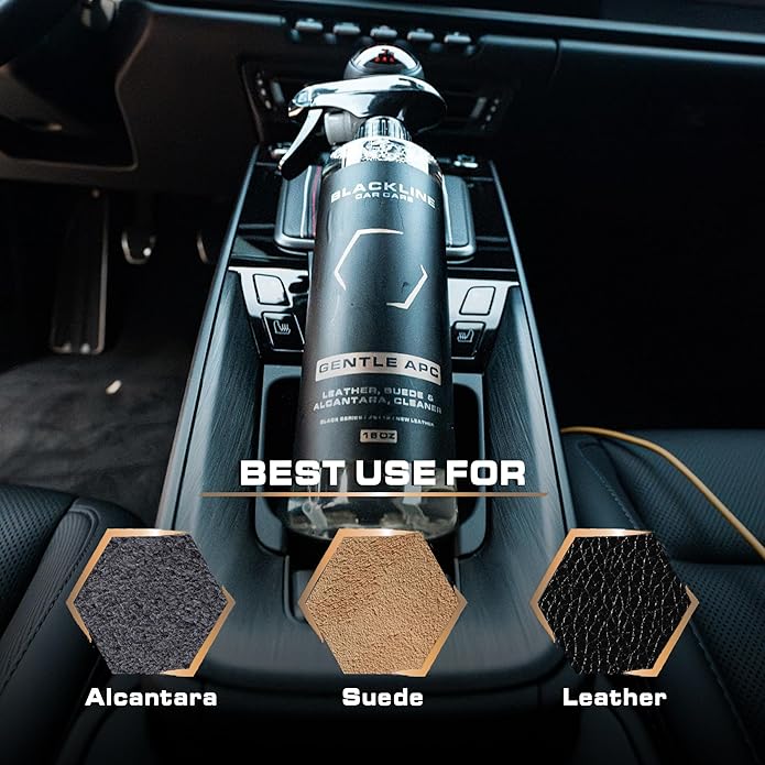 Blackline Leather Cleaner and Conditioner Care Kit - 2 (16 Fl Oz) Bottles - Effectively Cleans And Conditions Leather Car Interiors, Shoes, Boots, Bags, Furniture, Appparel And More