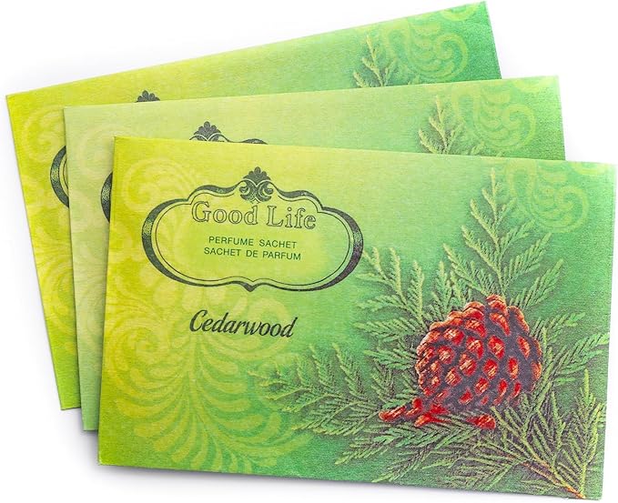 Good Life Cedarwood Scented Sachets | Designed in New Zealand | 12 Sachets
