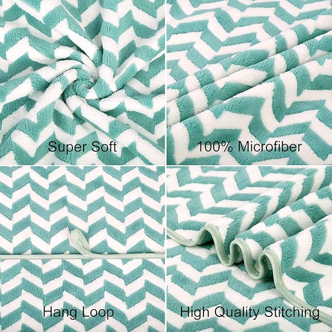 JML Microfiber Bath Towels, Large Bath Towel 2 Pack 30" x 60", Oversized, Soft, Super Absorbent, Fast Drying, Multipurpose for Sauna, Shower, Gym, Pool, Hair Wrap, Sport, Fitness, Yoga, Chevron Green