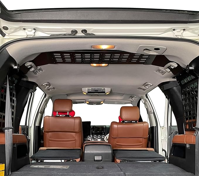 HIGH FLYING for Toyota Sequoia 2008-2022 Car Accessories Modular Storage Molle Panels System Trunk Shelf Luggage Storage Carrier Trunk Organizer Aluminum Alloy (Roof Panel Shelf)