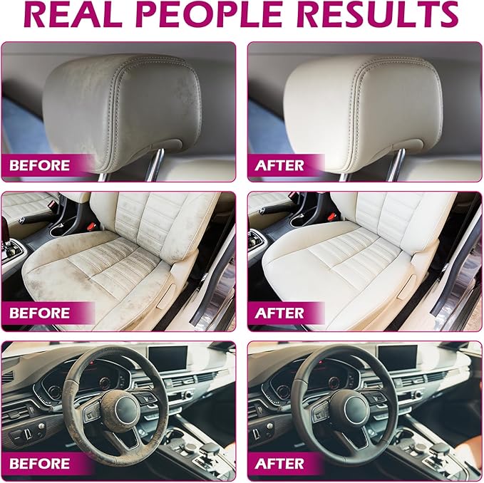 Car Interior Cleaner – Multi-Surface Auto Detailing for Leather, Glass, Dashboards & More – Dual-Mode Foam & Mist Spray (17oz) with Cleaning Towel