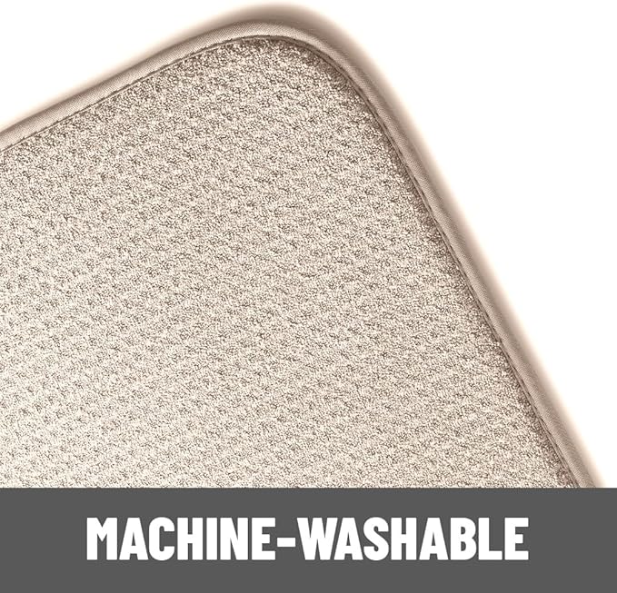 Bellemain XXL Dish Mat Microfiber Dish Drying Mat, Super absorbent (Light Grey, 16" x 18")