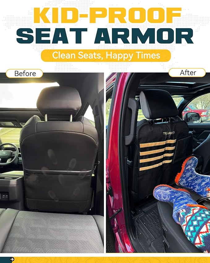 Seat Back Protector | Tactical MOLLE Panel Organizer | Universal Waterproof Back Cover for Compact SUVs/Trucks