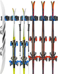 Ski & Snowboard Wall Rack, Ski Wall Mount & Ski Rack Wall Mount for Garage Space-Saving, Winter Gear Organizer, Fits Any Ski or Snowboard, Nonslip Ski Holders, Garage Organization, 6 Pack